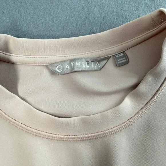 Athleta Sweatshirt Womens XXS Pastel Pink Cropped High-Low Crewneck Loungewear - Picture 3 of 8